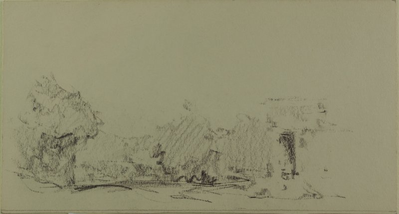 1949-1958 ca. - Scorcio di villa Lancellotti con alberi e capanno